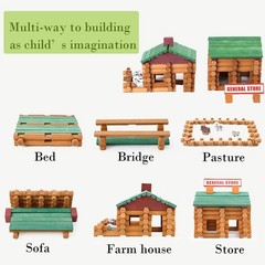 Creative 170-Piece Wooden Log Building Blocks for Imaginative Play – Safe & Fun!