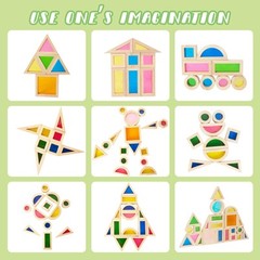 Wood Building Blocks Set for Kids, 32 Pcs Rainbow Stacker Stacking Game Const…