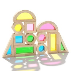 Wood Building Blocks Set for Kids,Rainbow Stacker Stacking Game Construction …