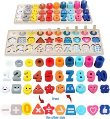 Wooden Montessori Toys for Kids, Toddler Number Puzzles Sorter Counting Shape…