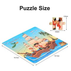 Wooden Jigsaw Puzzles for Kids Age 14+y Toddler Puzzles Toys, Preschool Set 6