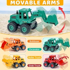 Construction Toys for Kids 3+ Years – Friction Powered Trucks, Excavator, Bulldo
