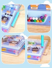 Compact Blue Color & Number Maze – Montessori Puzzle Board for Toddlers 3 +