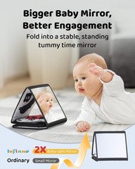 Black and White Baby Books for Newborn – Tummy Time Mirror Small, Monochrome