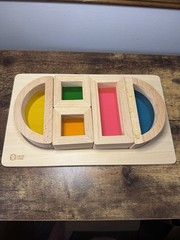 Panda Crate Rainbow Montessori Building Blocks – Educational Wooden Puzzle Toy