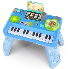 Baby DJ Table for Toddlers 1-3, Baby Musical Piano Toys 6-9-12-18 Months Toddler