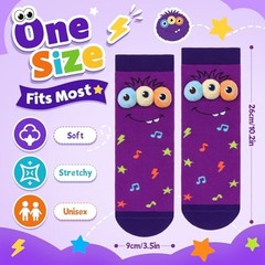 Crazy Socks for Kids 3D Eyes Monster Silly Wacky Socks for Boys Girls Funny