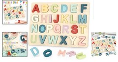 Colorful Wooden Alphabet Puzzle for Kids – Develops Motor Skills & Coordination