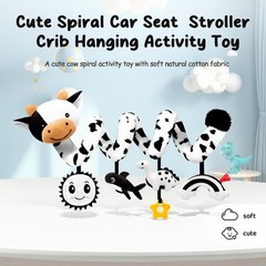 Spiral Car Seat Baby Toys 0-6 Months, Infant Carseat High Contrast Sensory To…