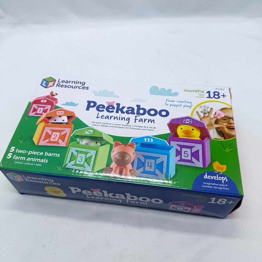 Learning Resources Peekaboo Learning Farm Counting and Puppet Play New