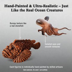 7PCS Sea Creatures Toys, Anglerfish & Sunfish Figurines Ocean Marine Animal Toy