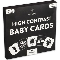 Spiggly High Contrast Baby Visual Stimulation Cards – Infant, Black and White