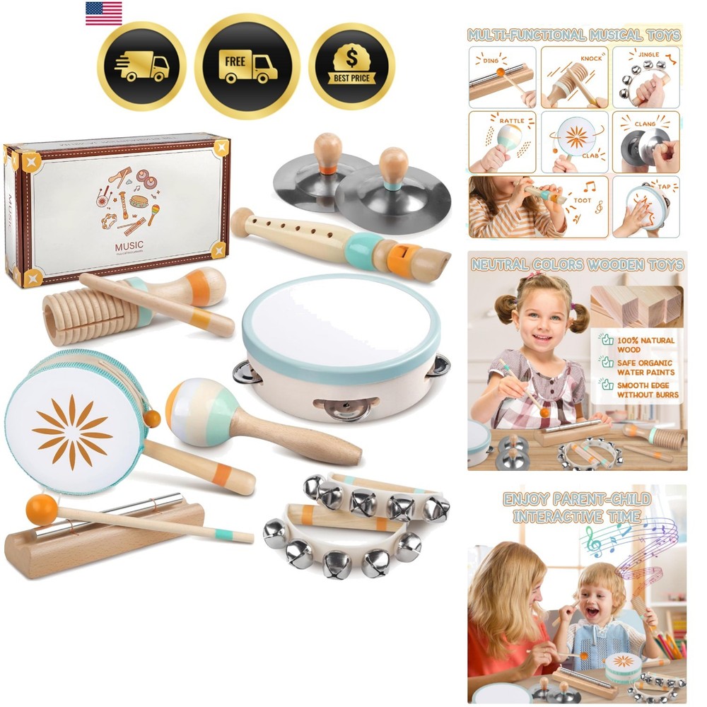 Baby Musical Instruments – Montessori Musical Toys for Toddlers 1-3, Wooden P…