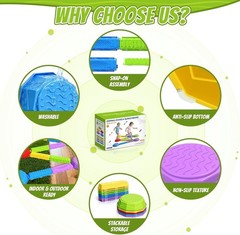 Balance Beams Stepping Stones for Kids, Obstacle Courses Sensory Toys for Tod…