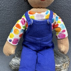 LOVEVERY Doll Avery Blue Overall Plush Baby Gender Neutral 13″ Tall *defect*