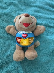 Vtech Happy Lights Bear 8″ Plush Teddy Interactive Baby Music Toy- WORKS
