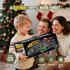 Toddler Toys for 3 4 5 6 Year Old Boys – 27″ Large Semi Army Truck Toy with Tank