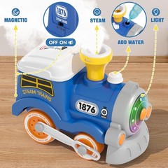 Train Set for Toddlers w/Steam, Music & Lights – First Choo Choo Train for To…