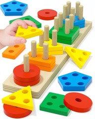 Tonberless Montessori Toys for 1 2 3 Year Old Boy Girl, Medium, Multicolored