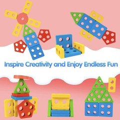 Wooden Sorting&Stacking Toys for Toodlers Wood City Educational Shape Color