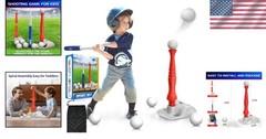 Portable T Ball Set for Children 3-8 – Includes 6 Balls & Adjustable Tee