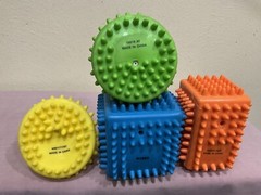 HEDSTROM SOFT SENSORY SHAPE BLOCKS, STIMULATING, SQUEEZABLE, ROUNDED NUBS, VINYL