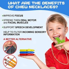 3PCS Silicone Chewing Necklace Set, Unique Cross Design, Suitable for Children’s