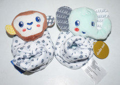 Infantino Monkey Elephant Infant Baby Foot Rattle Booties 0+m