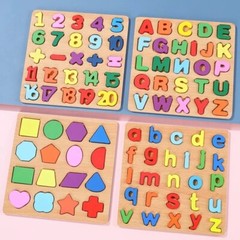 Children’s Alphabet Puzzle Montessori Wooden for Toys 3D Educational Kids Toys