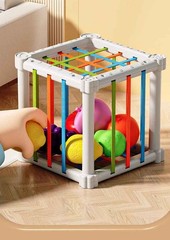 Baby Montessori Shape Sorter Cube Rainbow Colorful Blocks Educational Game Toy
