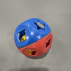 Tupperware Shape Sorter Ball Toy Blue/Red w/ 10 Numbered Shapes 1-10, 12-36M
