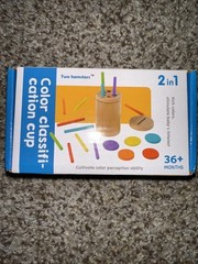 Two Hamsters Color Classification Cup Montessori Wood Toy For Kids 3+ Years