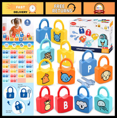 Alphabet Learning Toys – Lock & Key Toddler Toy for Ages 2-4, ABC Montessori Fun