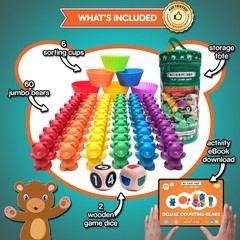 Deluxe Counting & Sorting Bears Game Set – Montessori Fine Motor Learning Jum…