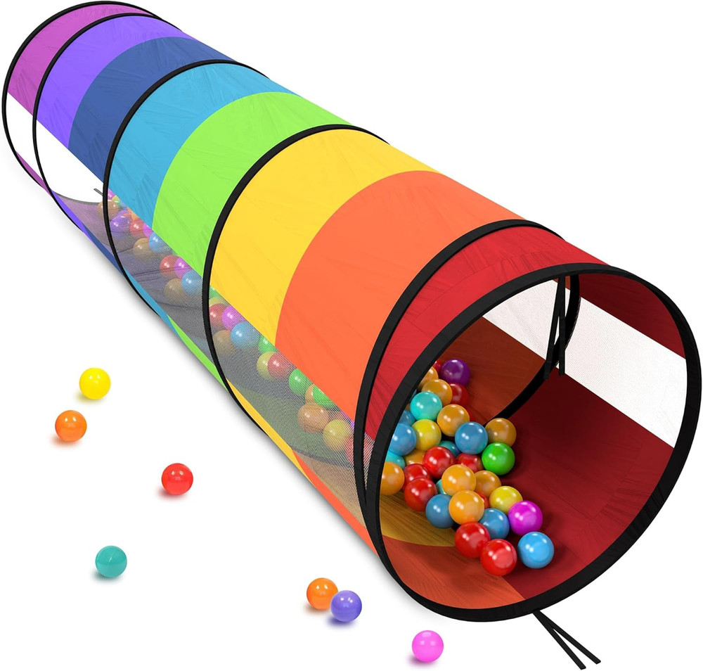 Extra-Large Play Tunnel for Toddlers 1-3 Years – Pop-Up Baby Crawl Tube, Sensory