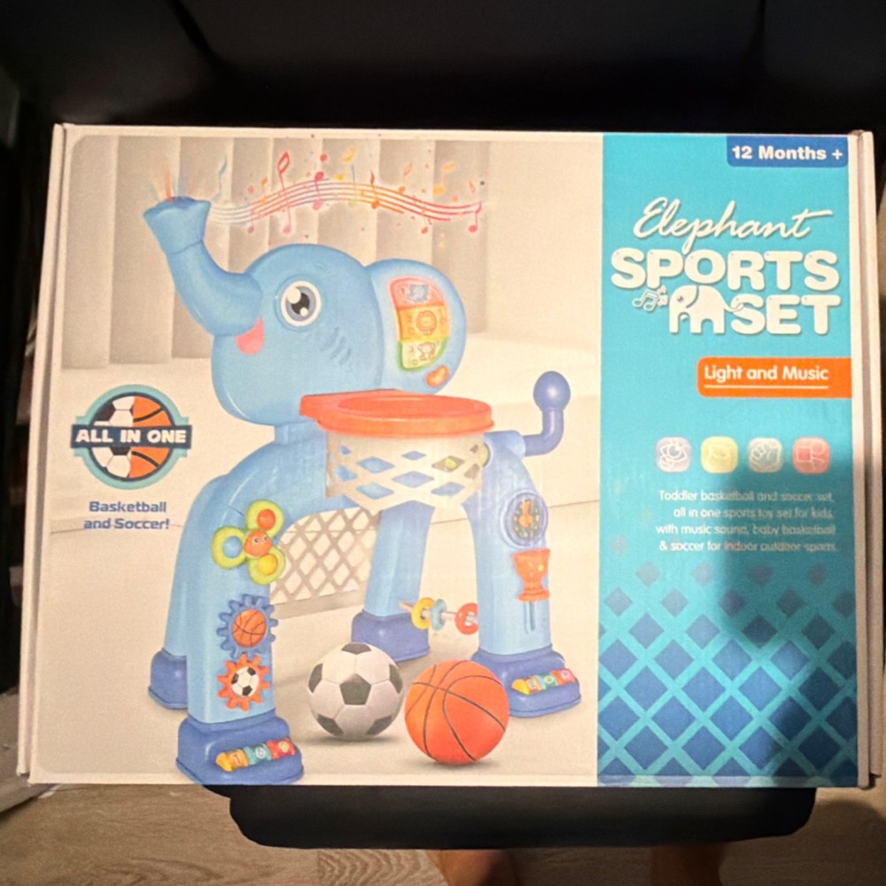 Elephant Sports Playset Activity Toy Light Music 12 Months+ Blue Motor Skills