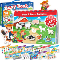 Montessori Preschool Busy Book for Toddlers Ages 3 and up – Preassembled – Presc