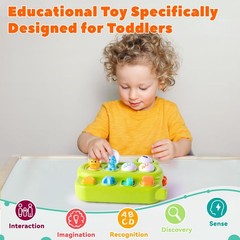 Cause and Effect Pop Up Dinosaur Baby 6-12 Months, Sensory Early Learning Fin…