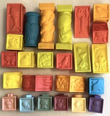 ABC Numbers Animals Educational Stacking Building Squishy Soft Rubber Toy Blocks