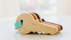 Montessori Wooden Keys Baby Toddler Made in USA Natural Non-Toxic Eco Friendly