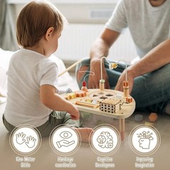 Mini 8-in-1 Wooden Activity Table Montessori Sensory Toy for Toddlers 18+ Months