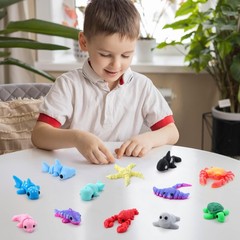 JOYIN 12 Pcs 3D Printed Ocean Animals Set, Mini Animals 3D Printed Toys – Cut…