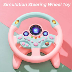 Infant Electric Steering Wheel Toy with Lights and Sounds for Early Learning