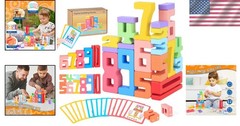 Educational Wooden Number Building Blocks – 30 Math Games & Activities for Kids