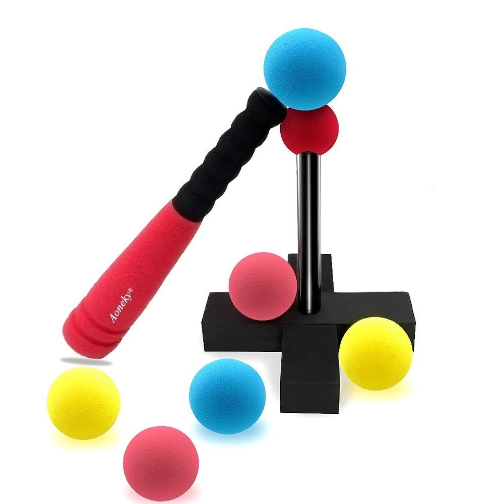 Soft Foam T-Ball Set for Toddlers 1-3 Years – Safe Bat, Balls & Tee – Indoor/Out