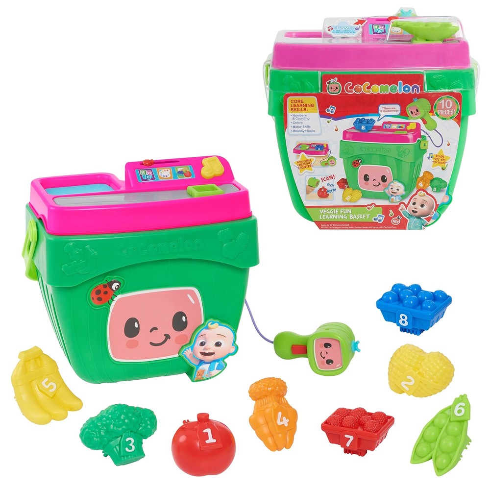 CoComelon Veggie Fun Learning Basket with Play Food and Checkout Counter