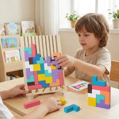 Wooden Stacking Puzzle ,Wooden Montessori Russian Blocks Puzzle -3D Stacking …