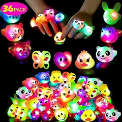 36 PCS anillos de luz LED, suministros de fiesta que brillan en la oscuridad
