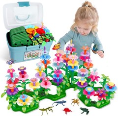 156 PCS Insect Flower Garden Building Educational STEM Learning Pretend Set
