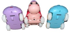 Baby Girl Toy Cars Set of 3 Friction Rattle Cars Pink Purple Blue _C5